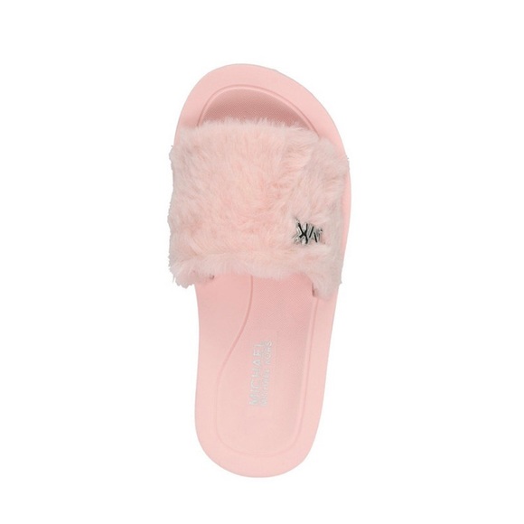 Michael Kors Little Girls Kashton Jeryl Faux Fur Slide Pink New